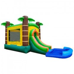 Tropical Bounce House w Slide WET