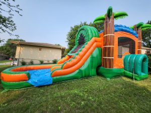 Tropical Bounce House With Dual Lane Slide for Rent in Omaha Nebraska