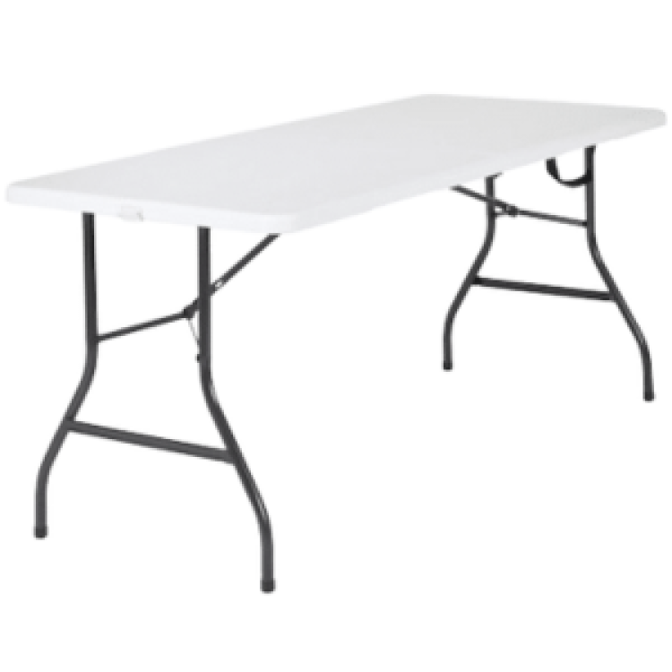 8ft Plastic Folding Table 8ft White Folding Tables For Rent - The Waterslide Guys