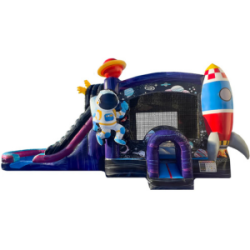 Astronaut Bounce House with Dual Lane Slide Wet/Dry