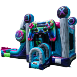 Glitch Video Gamer Bounce House With Dual Lane Slide (DRY) Glitch Video Gamer Bounce House With Dual Lane Slide For Rent Omaha Nebraska