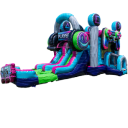 Glitch Video Gamer Bounce House With Dual Lane Slide (DRY) Glitch Video Gamer Bounce House With Dual Lane Slide - The Waterslide Guys