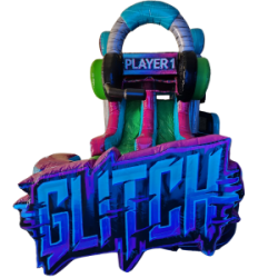 Glitch Video Gamer Bounce House With Dual Lane Slide (DRY) Glitch Video Gamer Bounce House With Dual Lane Slide For Rent Omaha Nebraska