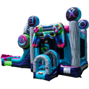 Glitch Video Gamer Bounce House With Dual Lane Slide For Rent Omaha Nebraska Home