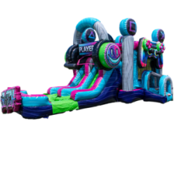 Glitch Video Gamer Bounce House With Dual Lane Slide For Rent Omaha Nebraska